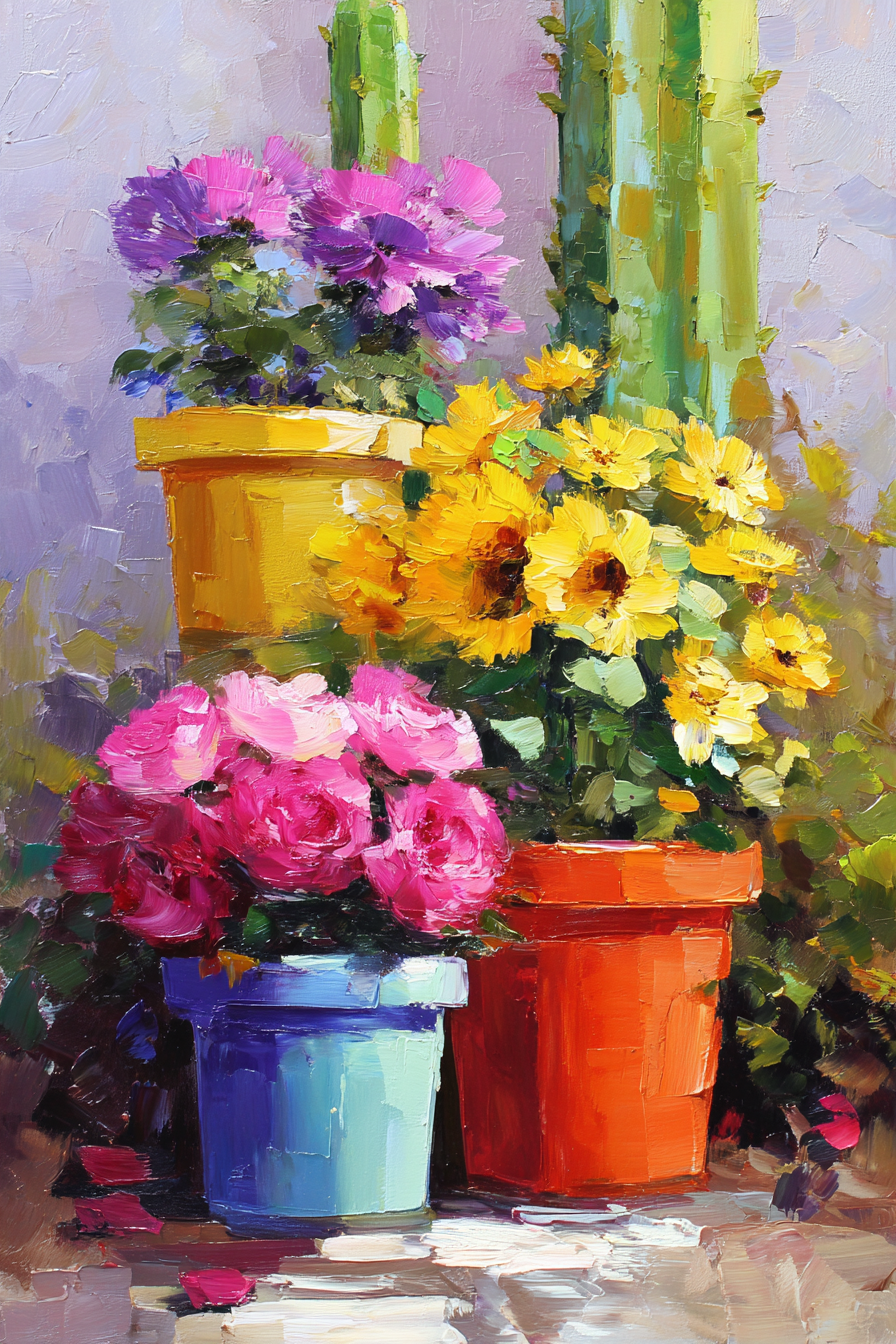油画炫彩花卉